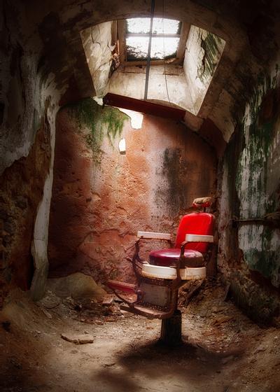 Click to view full screen - The Barber's Chair - Eastern State Penitentiary